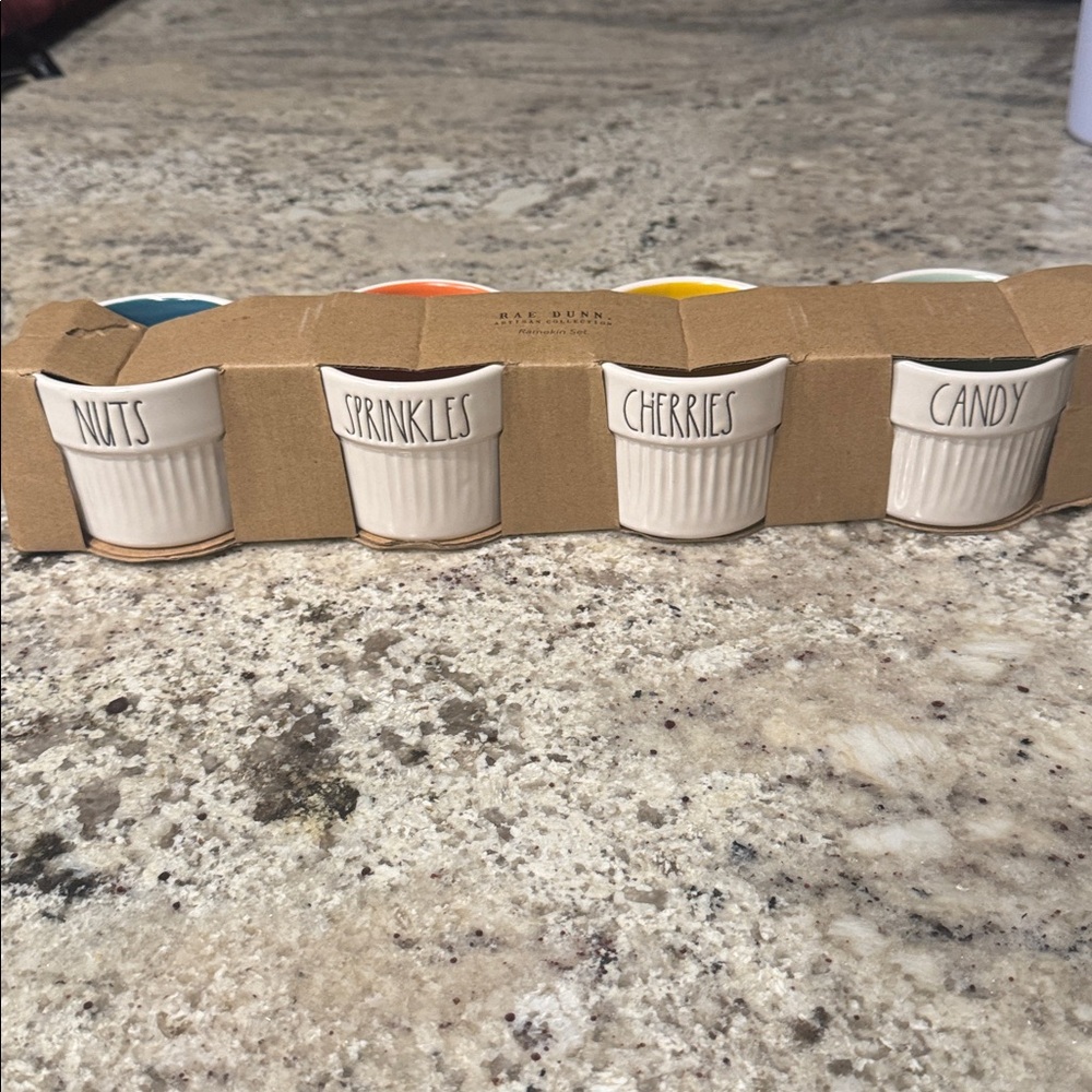 Rae Dunn Multicolor Ceramic Ramekin Set